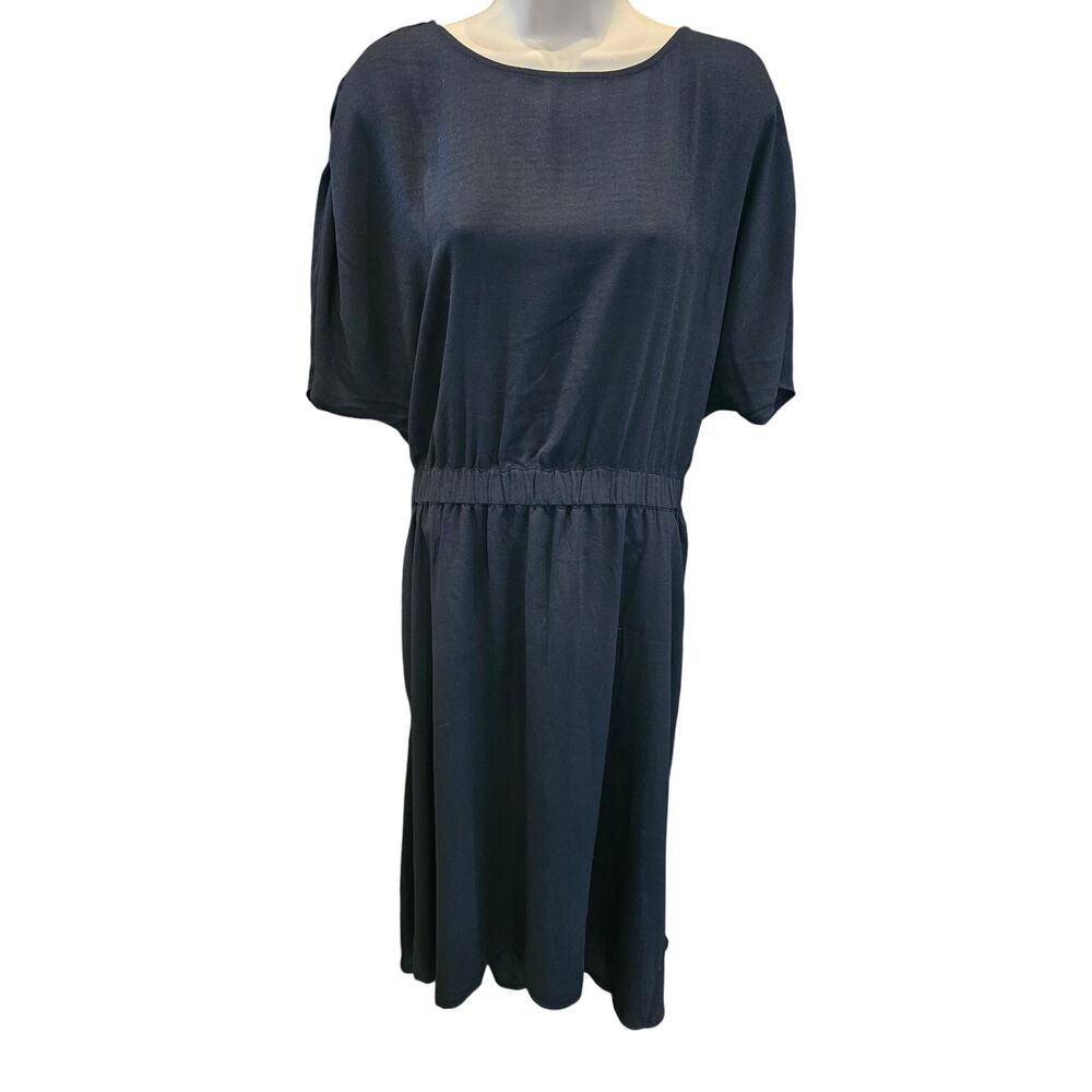 Halogen 1X black minimalist cinch waist shift dress basic summer casual career - Picture 2 of 9